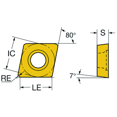 thumbnail interactive-video image 1 of SCMW 3(2.5)2 09 T3 08 415 Sandvik Style Lathe Inserts - Unbranded 1 of 4